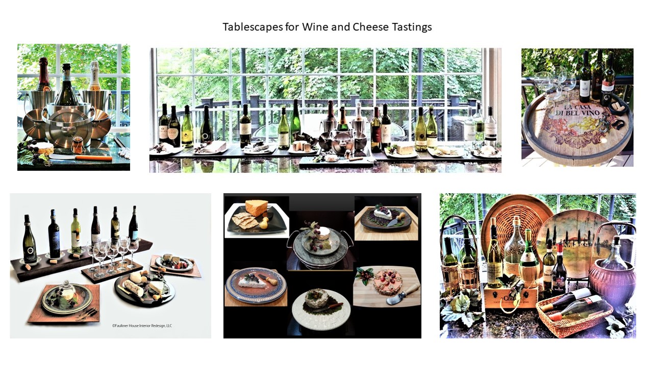 Tablescapes for wine and chees tastings